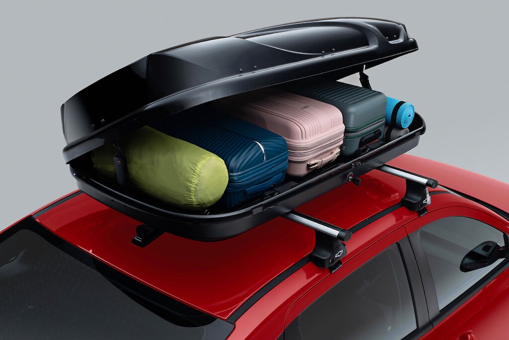 Concha porta equipaje y accesorios externos para viajar en tu Chevrolet Aveo 2024 nuevo auto tipo sedán